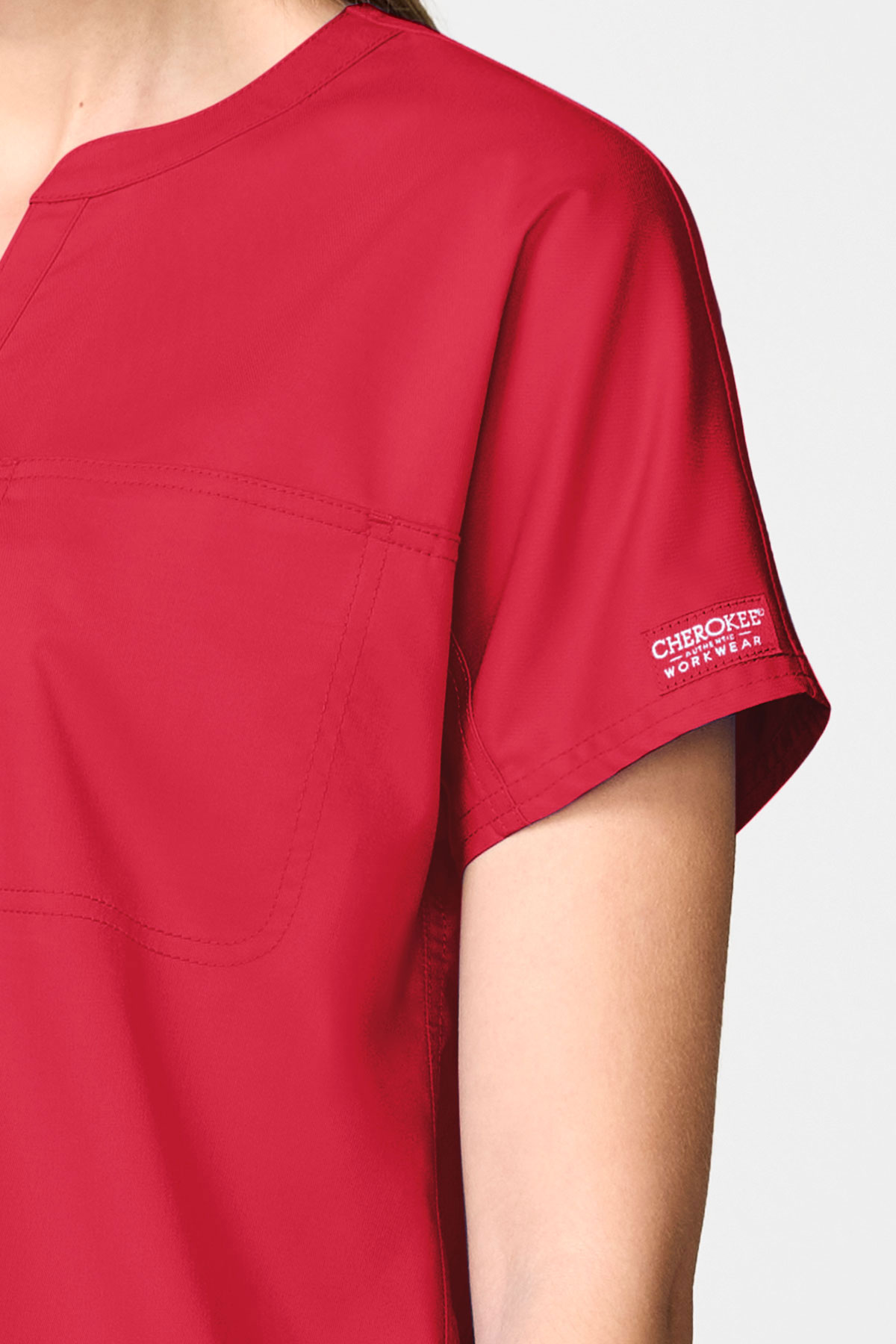 Bluza medyczna damska Cherokee Revolution Mandarin Collar czerwona-4