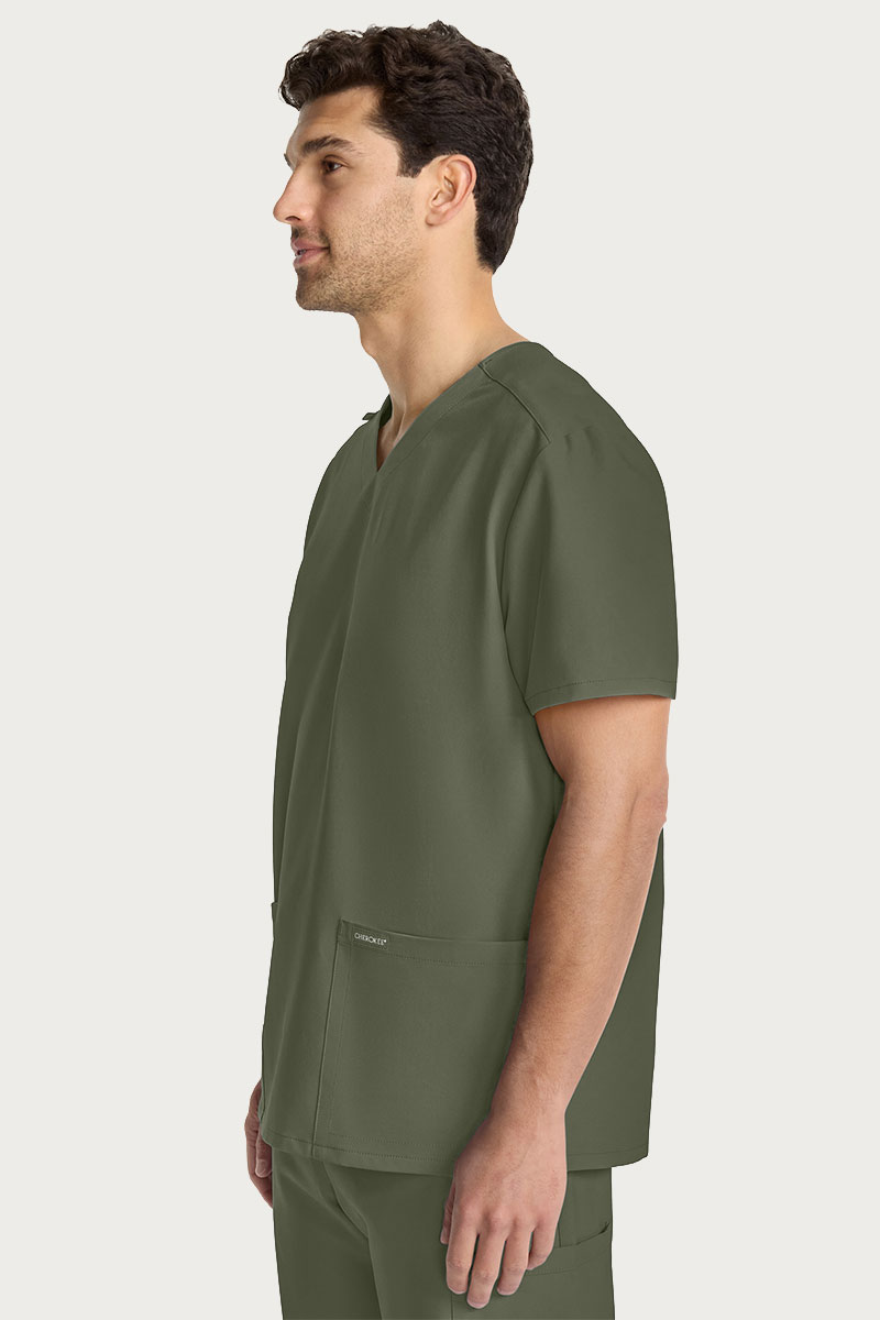 Bluza medyczna męska Cherokee Ultra V-neck Men oliwkowa-3