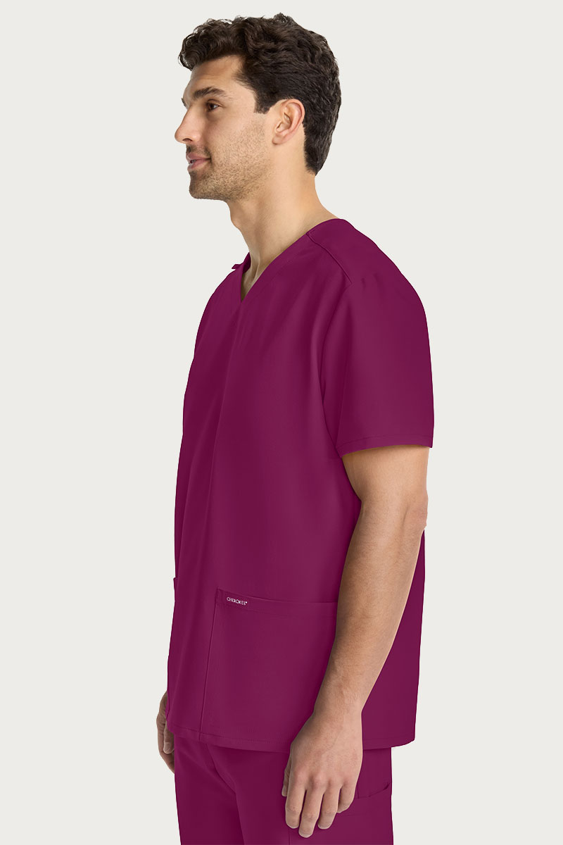 Bluza medyczna męska Cherokee Ultra V-neck Men wiśniowa-3