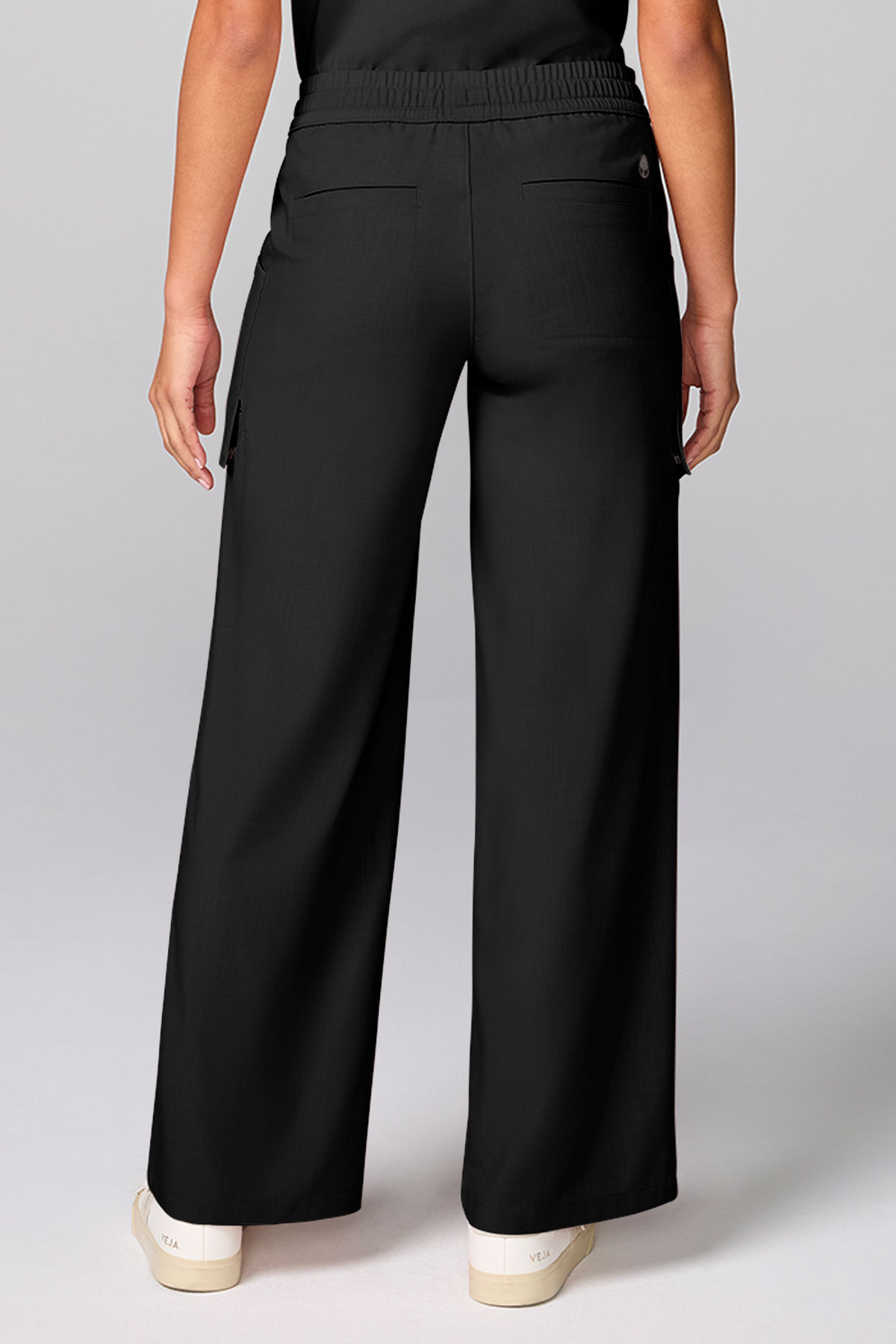 Spodnie medyczne damskie Healing Hands Wide Leg Petite czarne-1