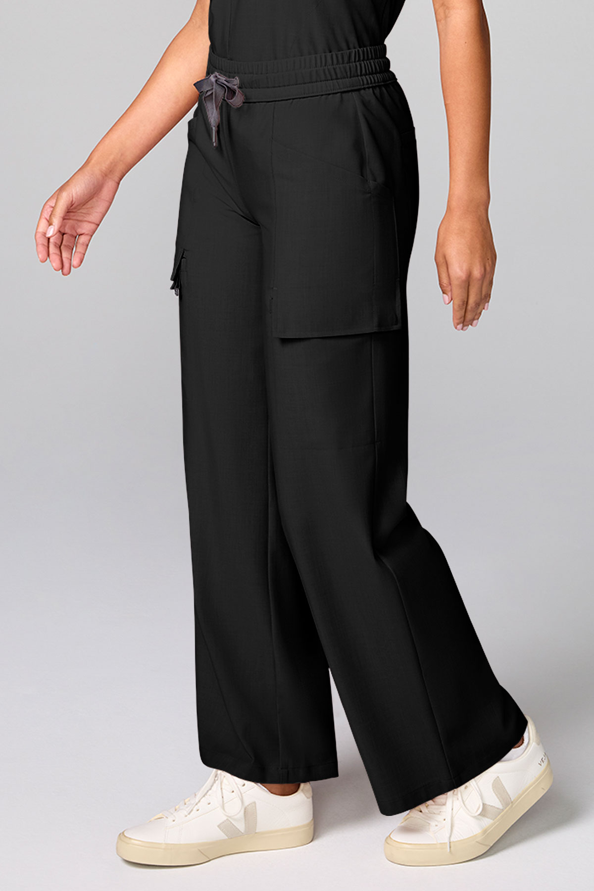 Spodnie medyczne damskie Healing Hands Wide Leg Petite czarne-2