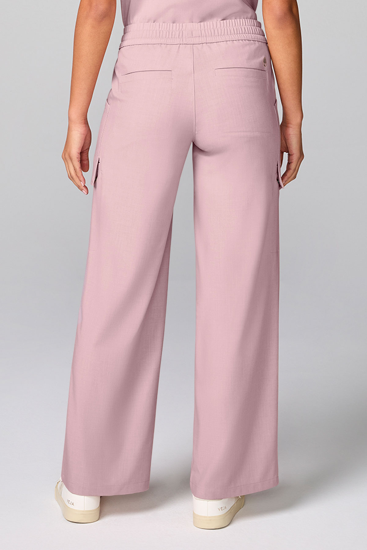 Spodnie medyczne damskie Healing Hands Wide Leg Petite perłowy róż-1