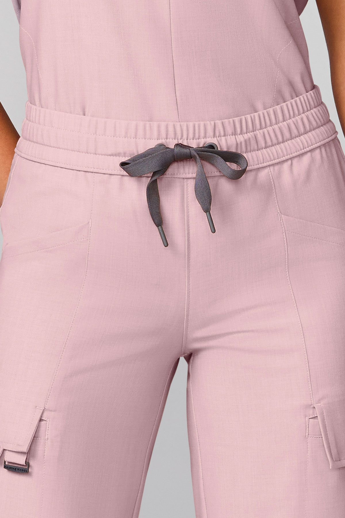 Spodnie medyczne damskie Healing Hands Wide Leg Petite perłowy róż-2