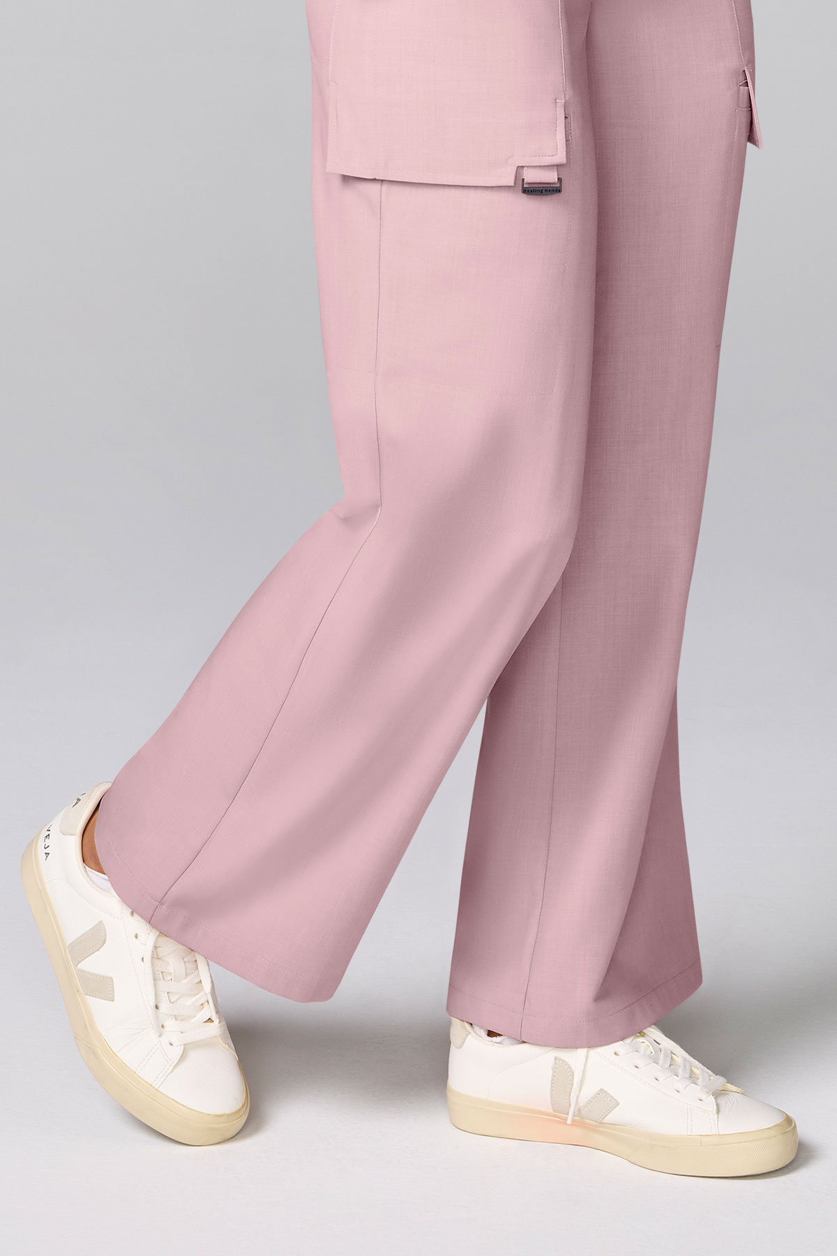 Spodnie medyczne damskie Healing Hands Wide Leg Petite perłowy róż-3