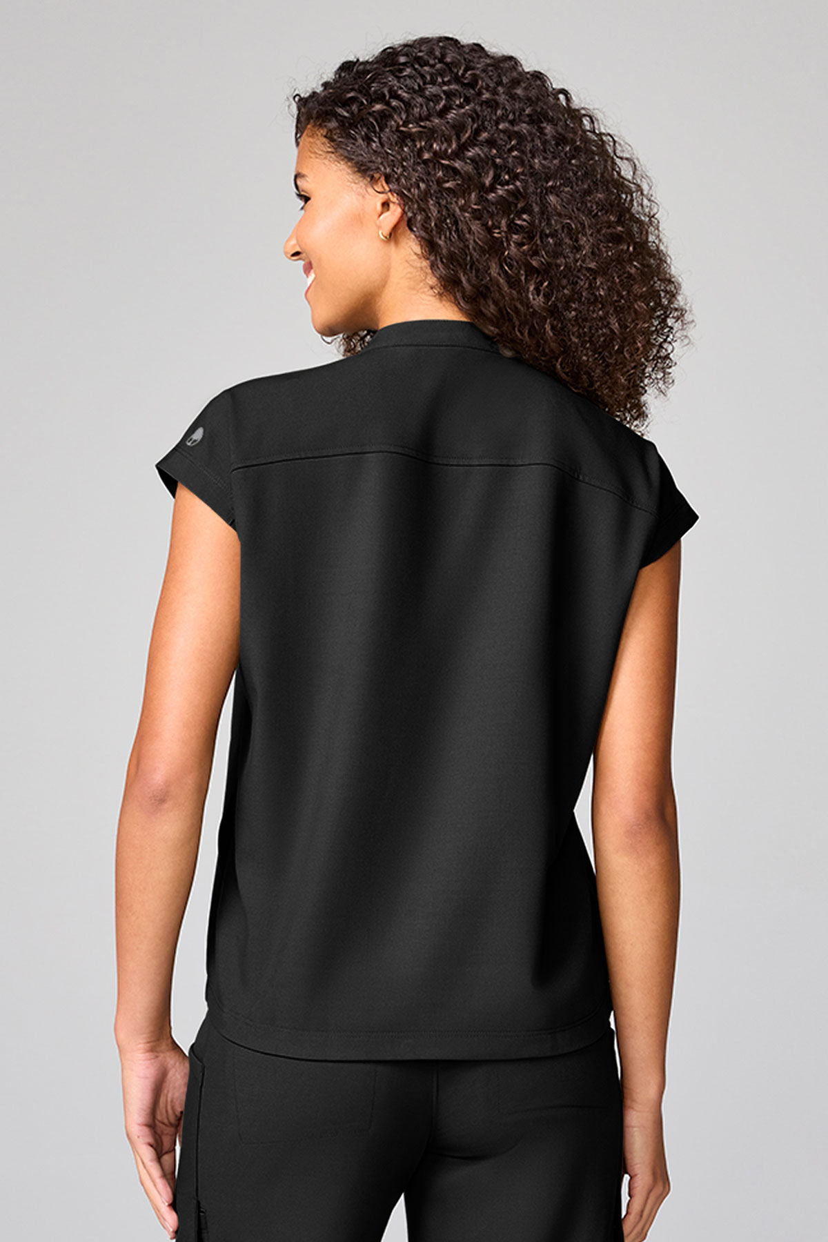 Bluza medyczna damska Healing Hands Mandarin Collar czarna-2
