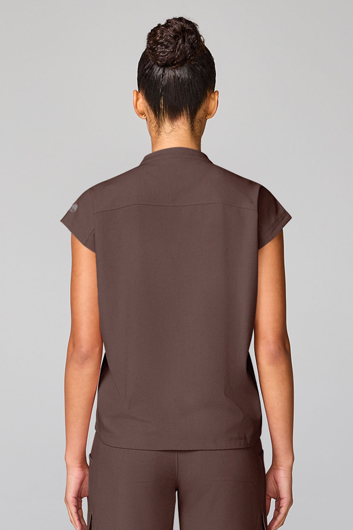 Bluza medyczna damska Healing Hands Mandarin Collar brązowa-2