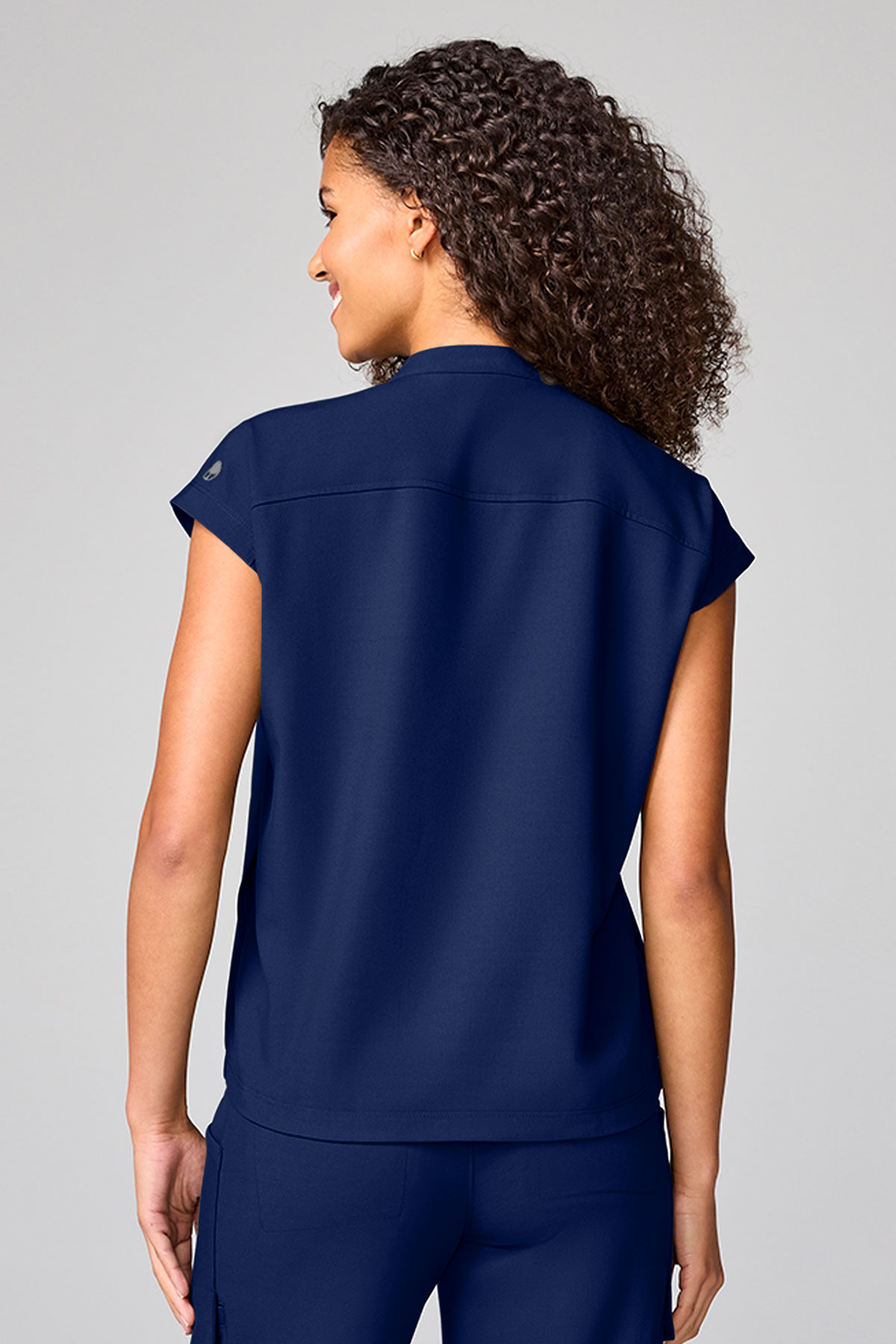 Bluza medyczna damska Healing Hands Mandarin Collar ciemny granat-2