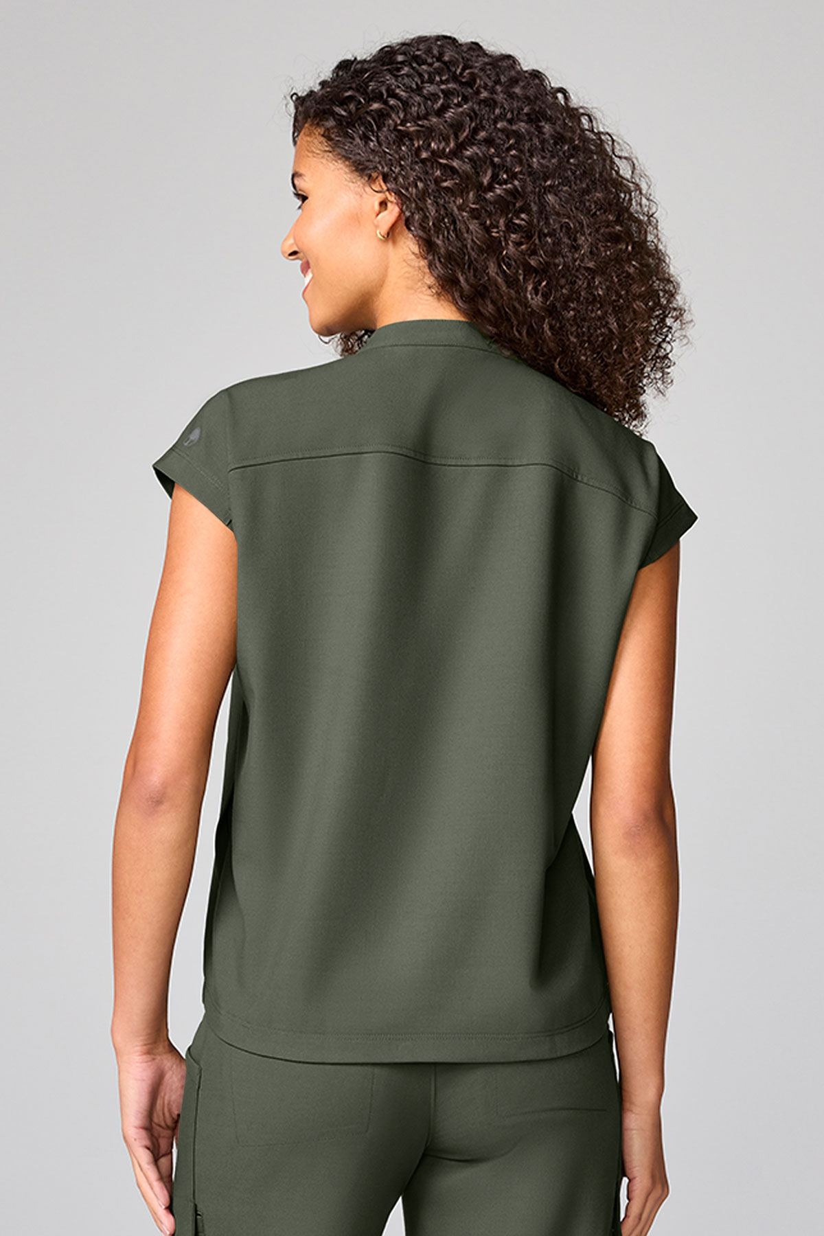 Bluza medyczna damska Healing Hands Mandarin Collar oliwkowa-1