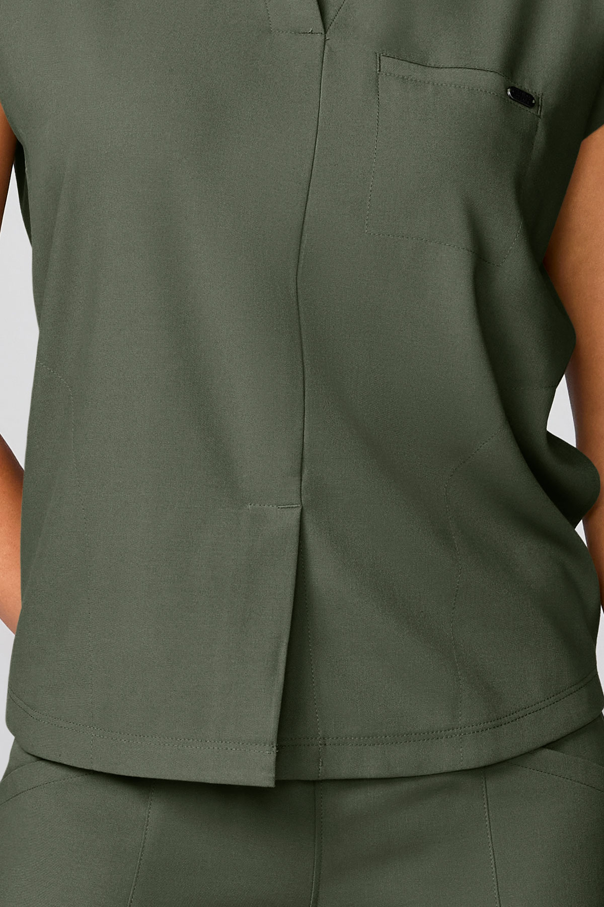 Bluza medyczna damska Healing Hands Mandarin Collar oliwkowa-3