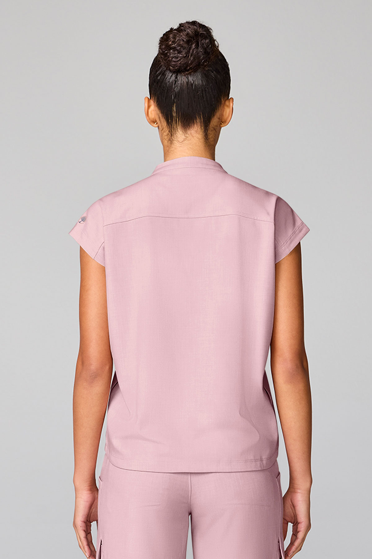 Bluza medyczna damska Healing Hands Mandarin Collar perłowy róż-2