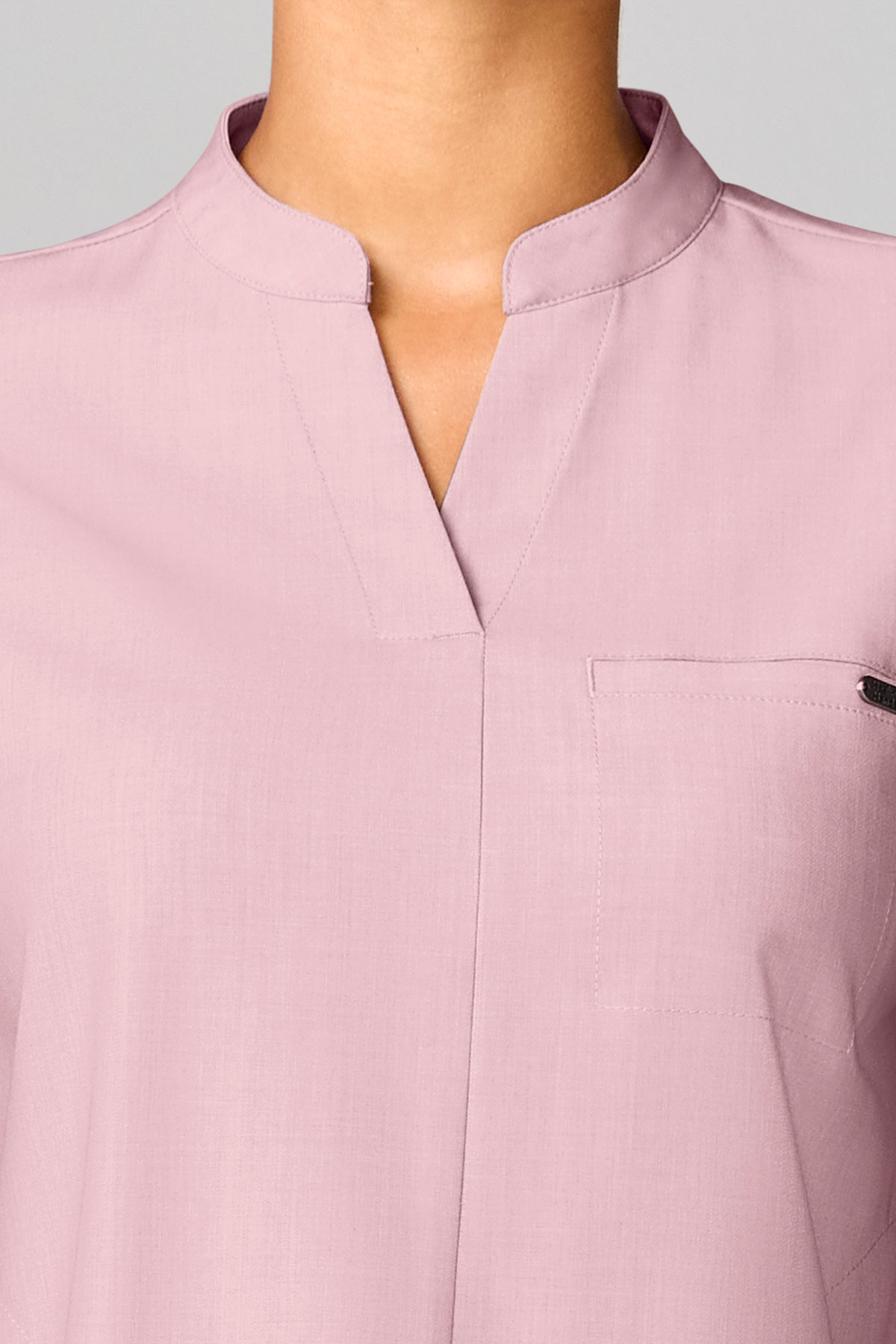 Bluza medyczna damska Healing Hands Mandarin Collar perłowy róż-3