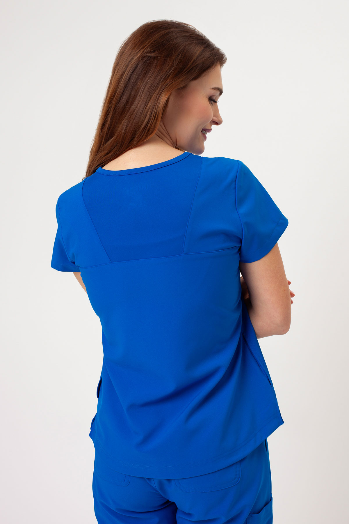 Bluza medyczna damska Maevn Momentum Round Neck królewski granat-1