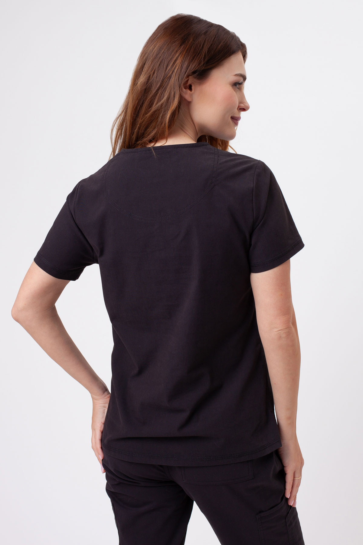Bluza medyczna damska Dickies Forge V-neck czarna-2