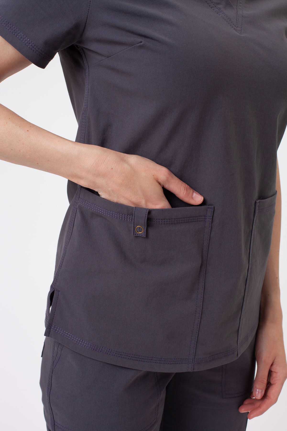 Bluza medyczna damska Dickies Forge V-neck szara-2