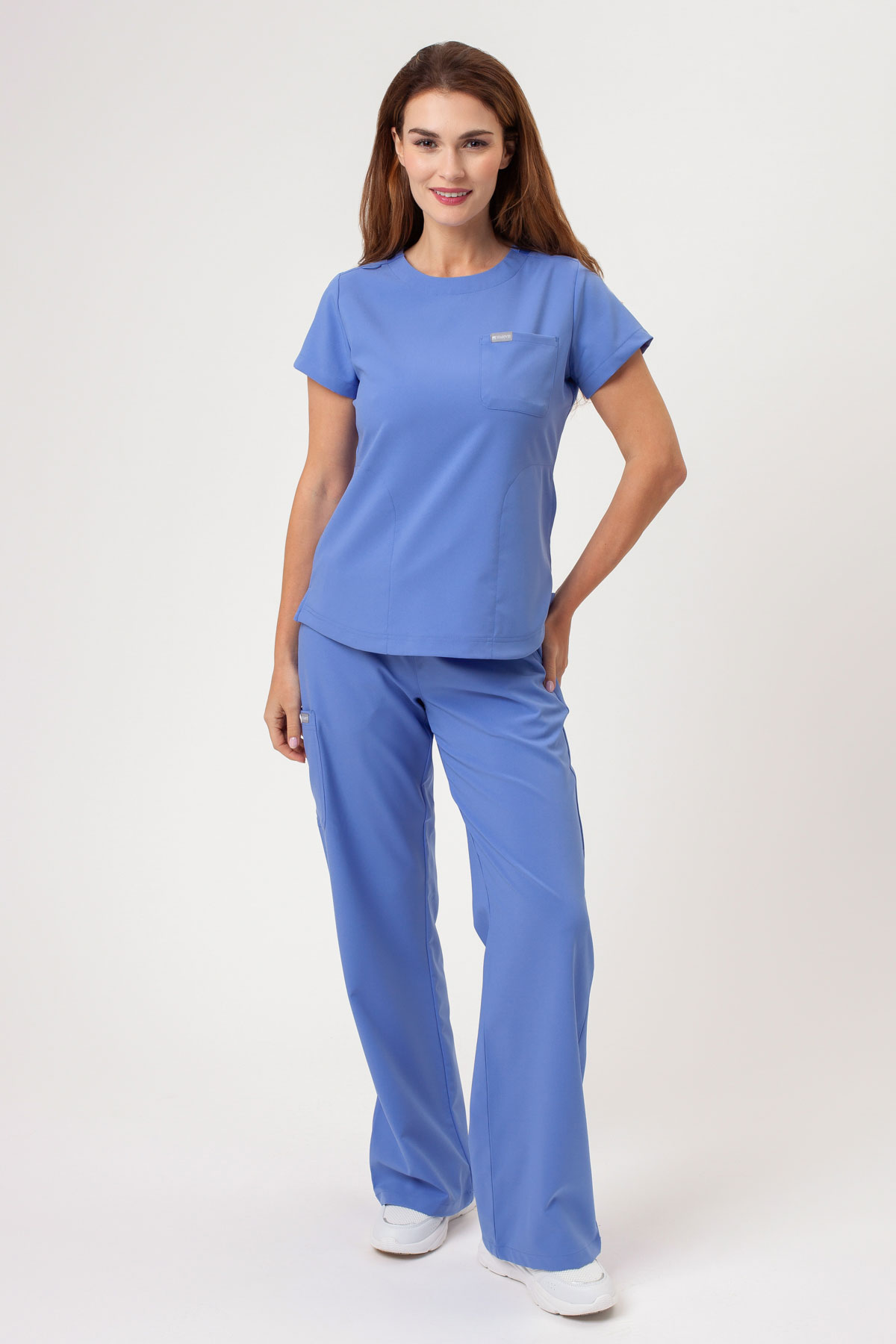 Bluza medyczna damska Maevn Momentum Round Neck klasyczny błękit-6