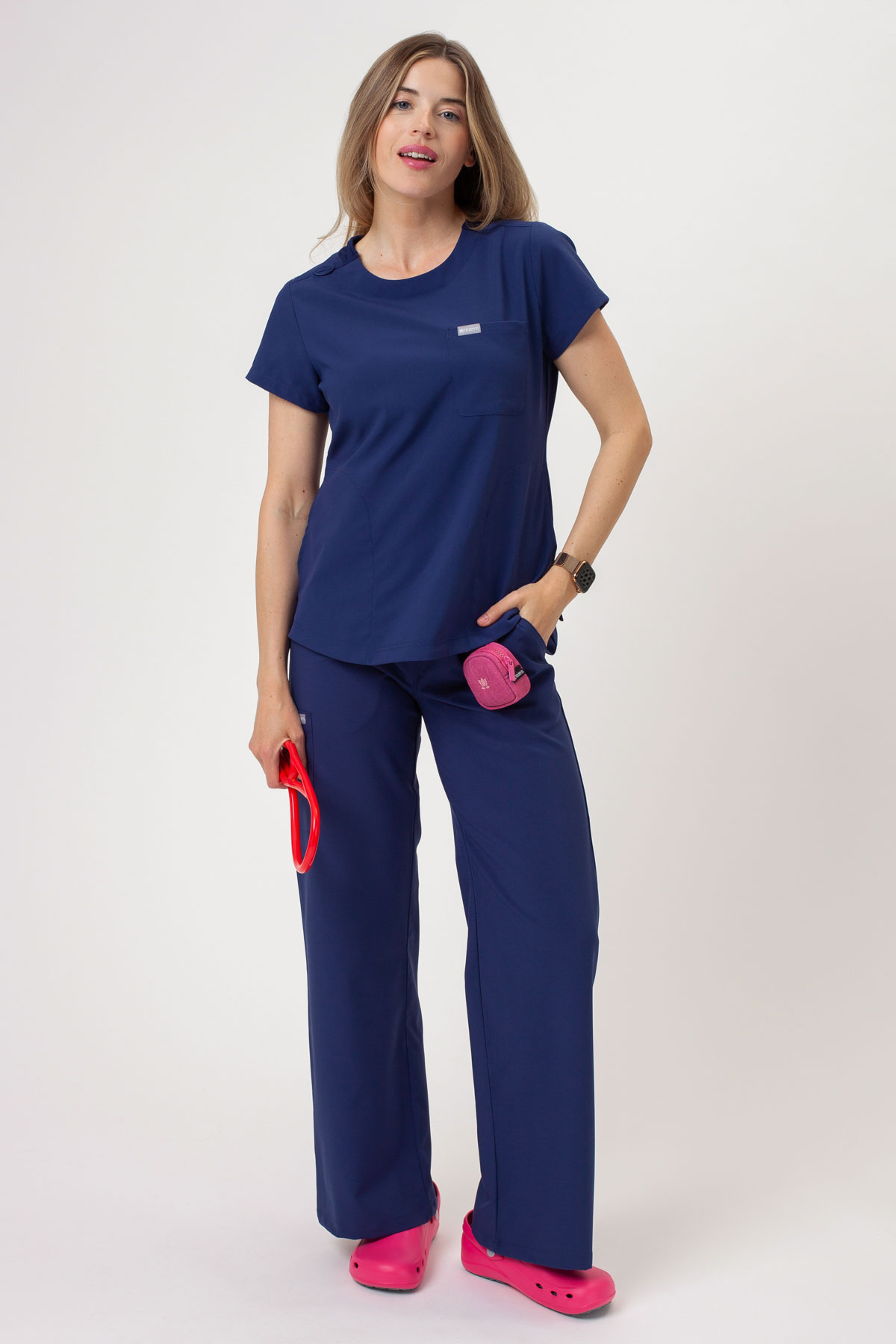Bluza medyczna damska Maevn Momentum Round Neck ciemny granat-8