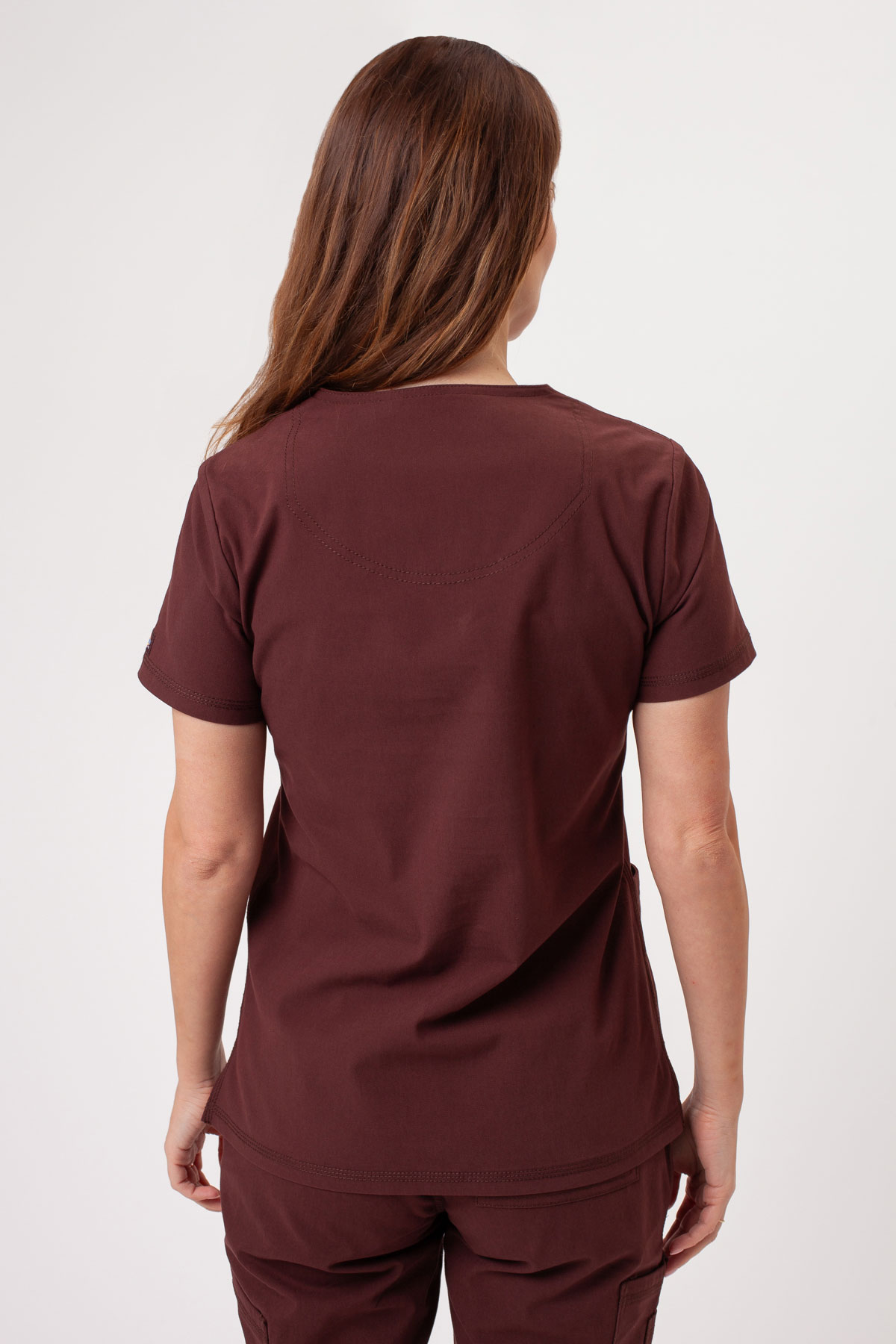 Bluza medyczna damska Dickies Forge V-neck brązowa-2