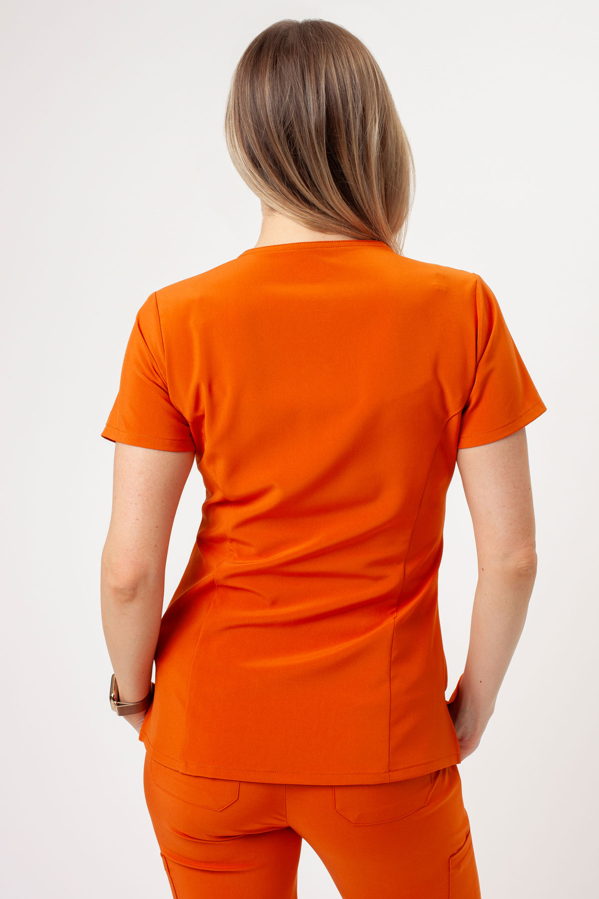 Bluza medyczna damska Dickies EDS Essentials V-neck pomarańczowa-2