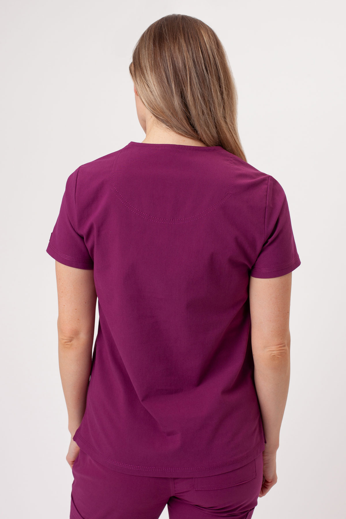 Bluza medyczna damska Dickies Forge V-neck wiśniowa-1