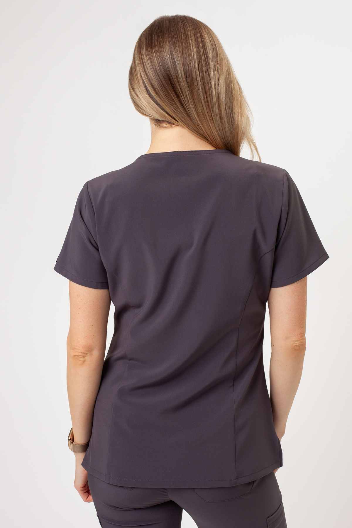 Bluza medyczna damska Dickies EDS Essentials V-neck szara-2