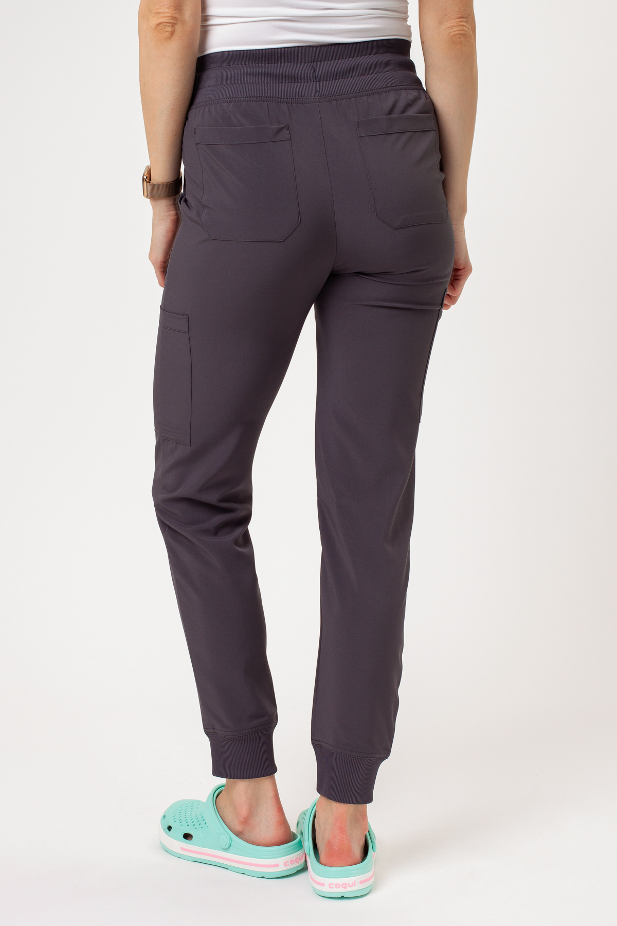 Spodnie medyczne damskie Dickies EDS Essentials Mid Rise jogger szare-1