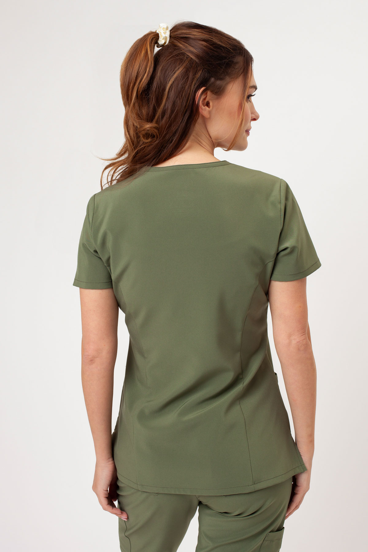 Bluza medyczna damska Dickies EDS Essentials V-neck oliwkowa-2