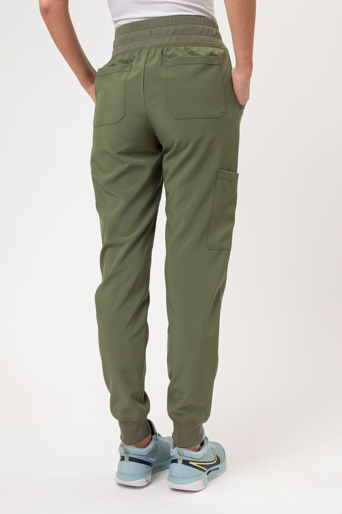 Spodnie medyczne damskie Dickies EDS Essentials Mid Rise jogger oliwkowe-1