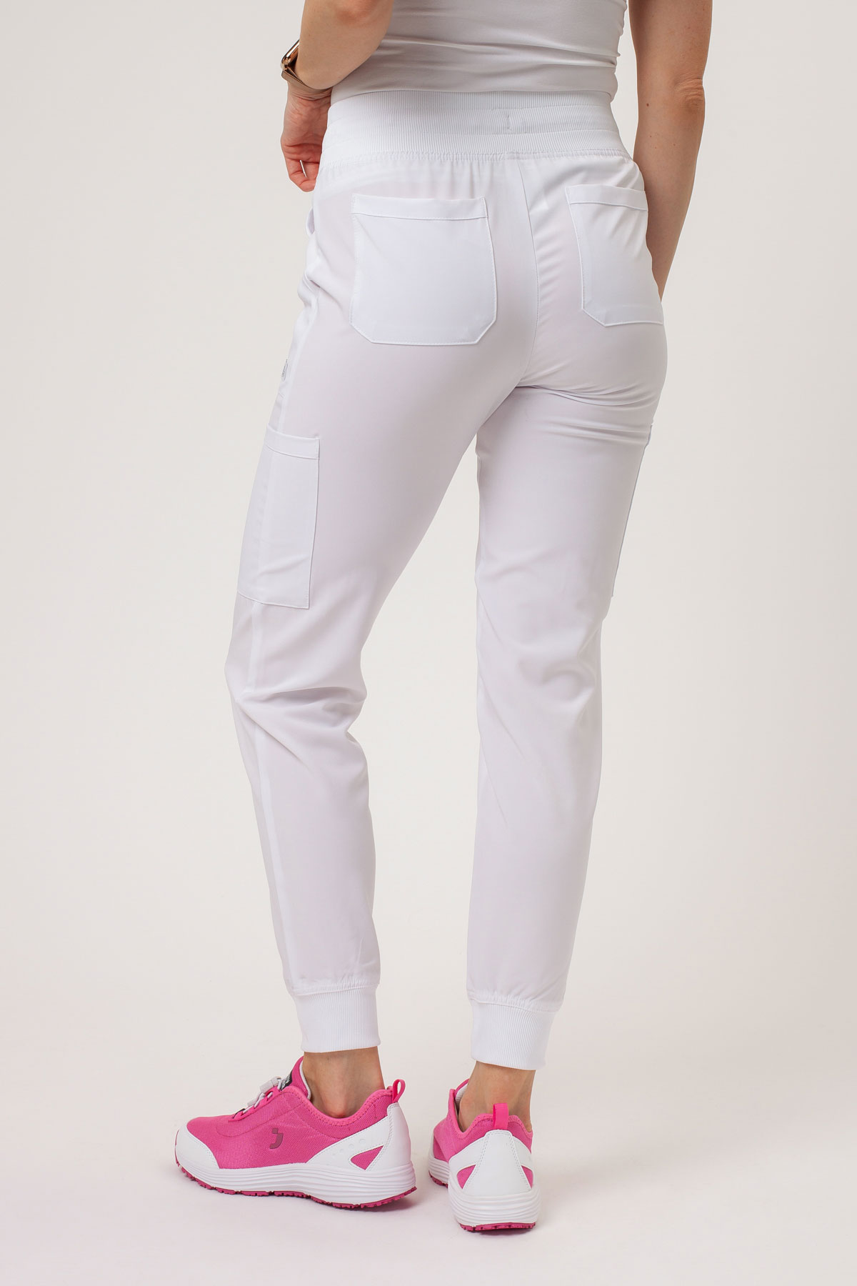 Spodnie medyczne damskie Dickies EDS Essentials Mid Rise jogger białe-2