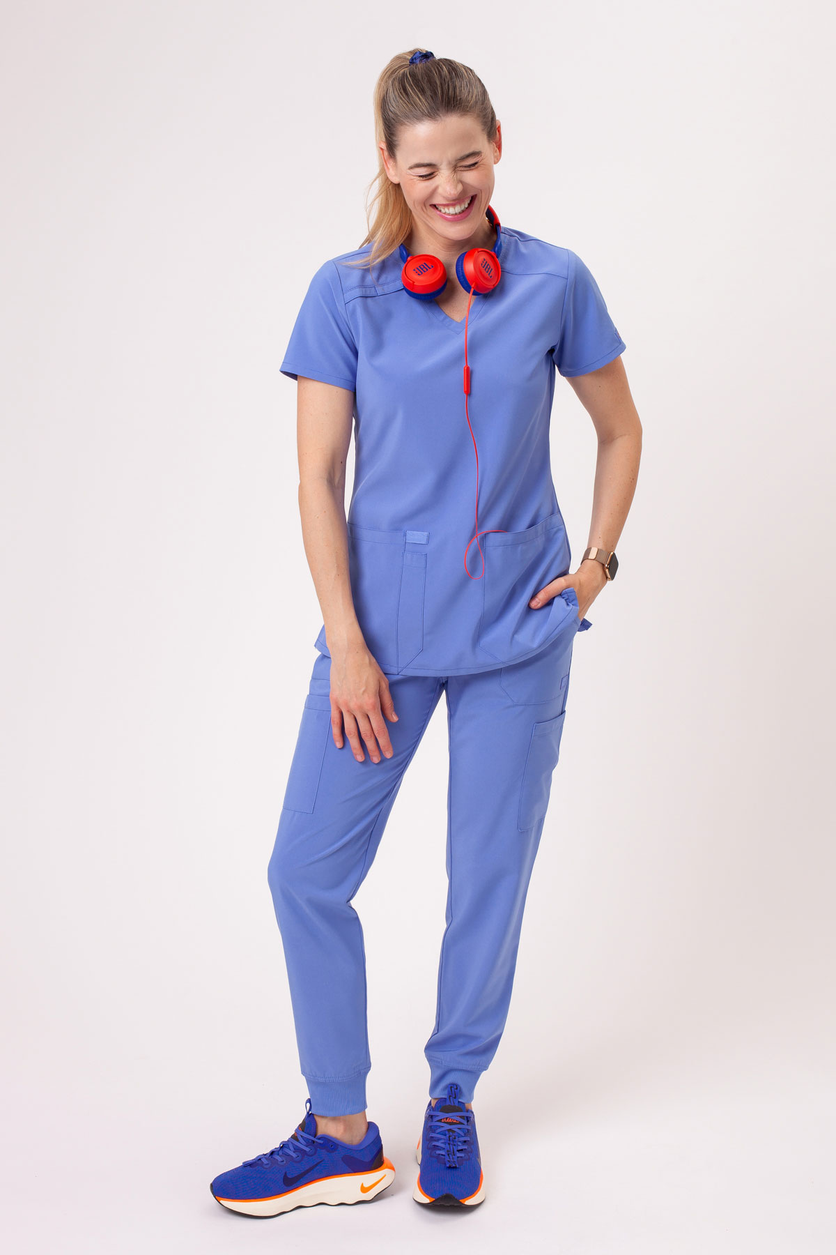 Bluza medyczna damska Dickies EDS Essentials V-neck klasyczny błękit-6