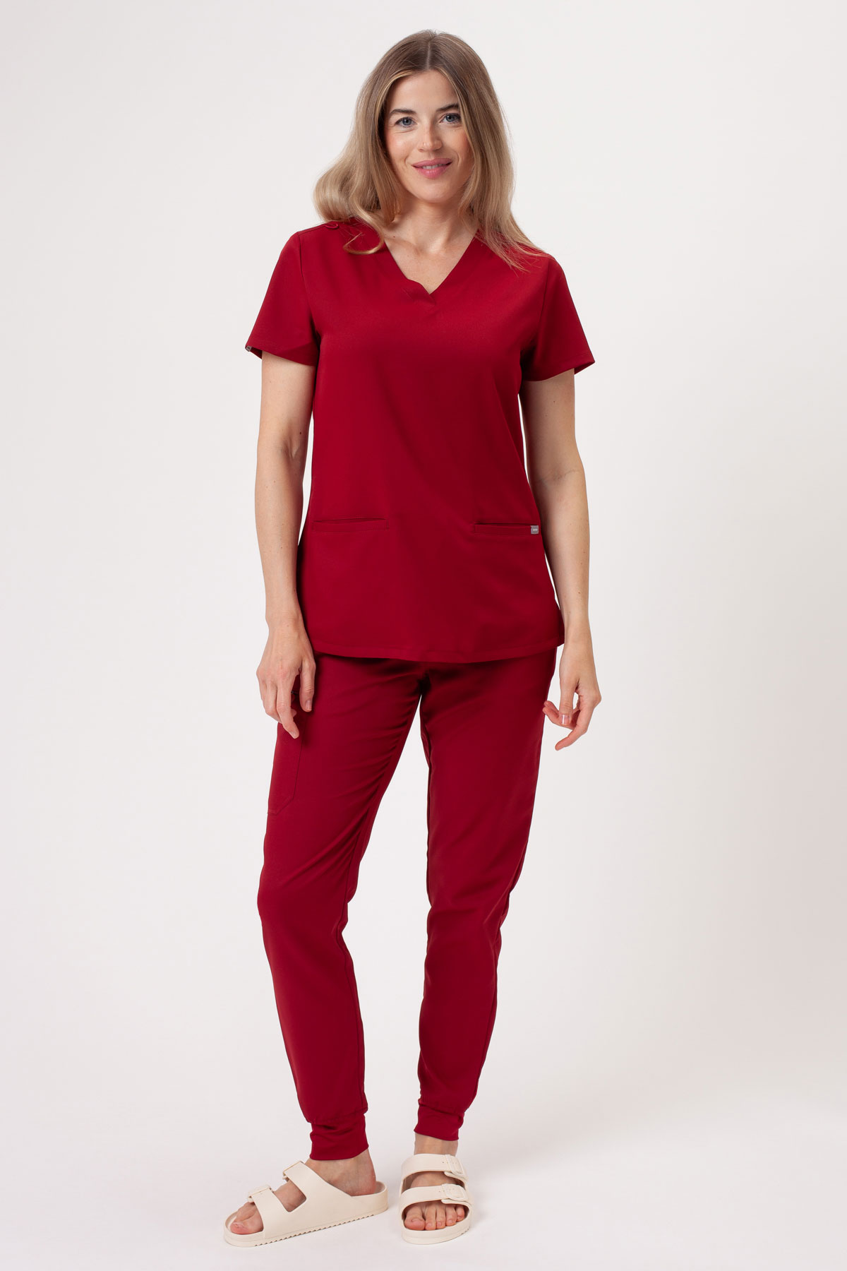 Bluza medyczna damska Sunrise Lite Shift burgundowa-5