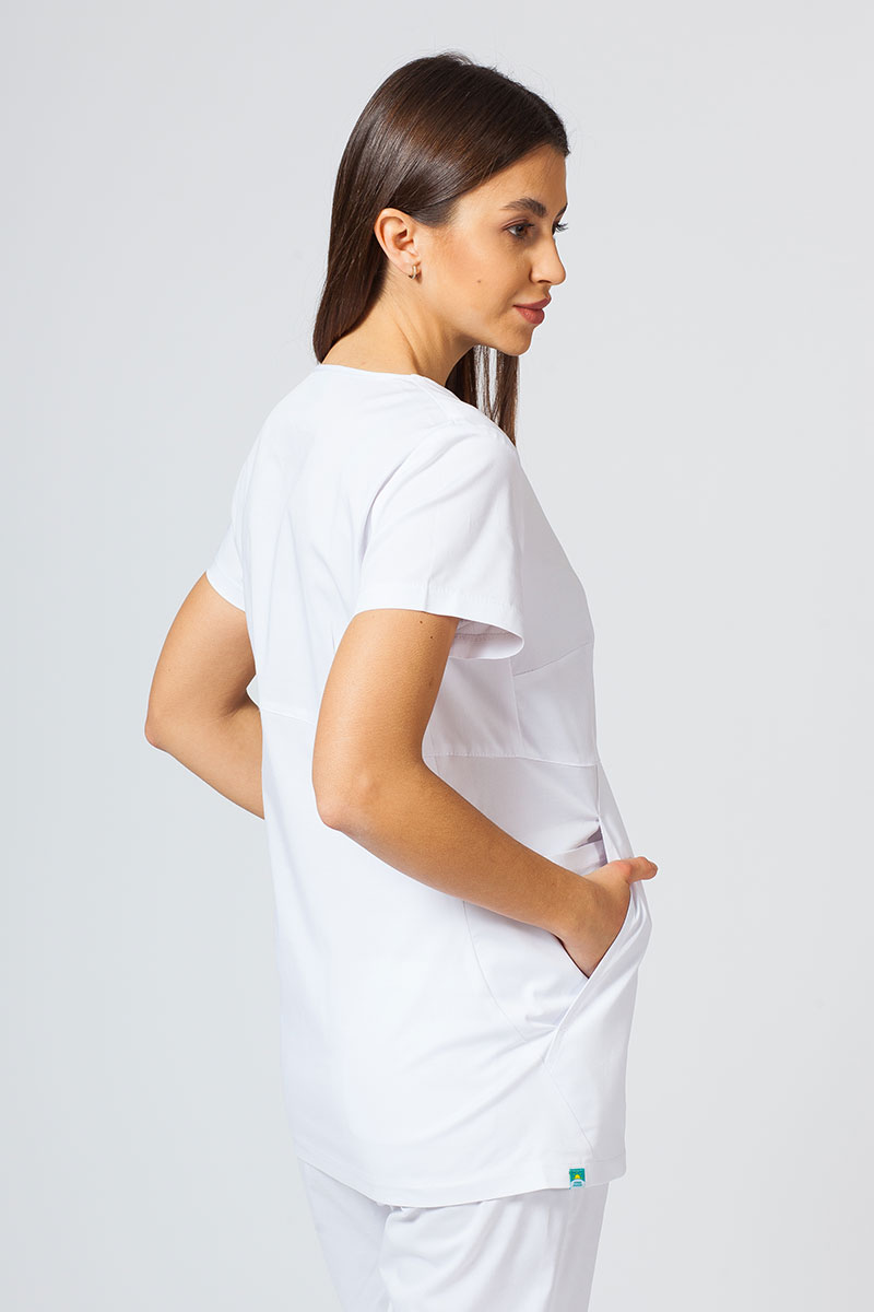 Bluza medyczna damska Sunrise Uniforms Active Kangaroo biała-1