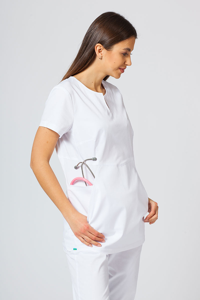 Bluza medyczna damska Sunrise Uniforms Active Kangaroo biała-8