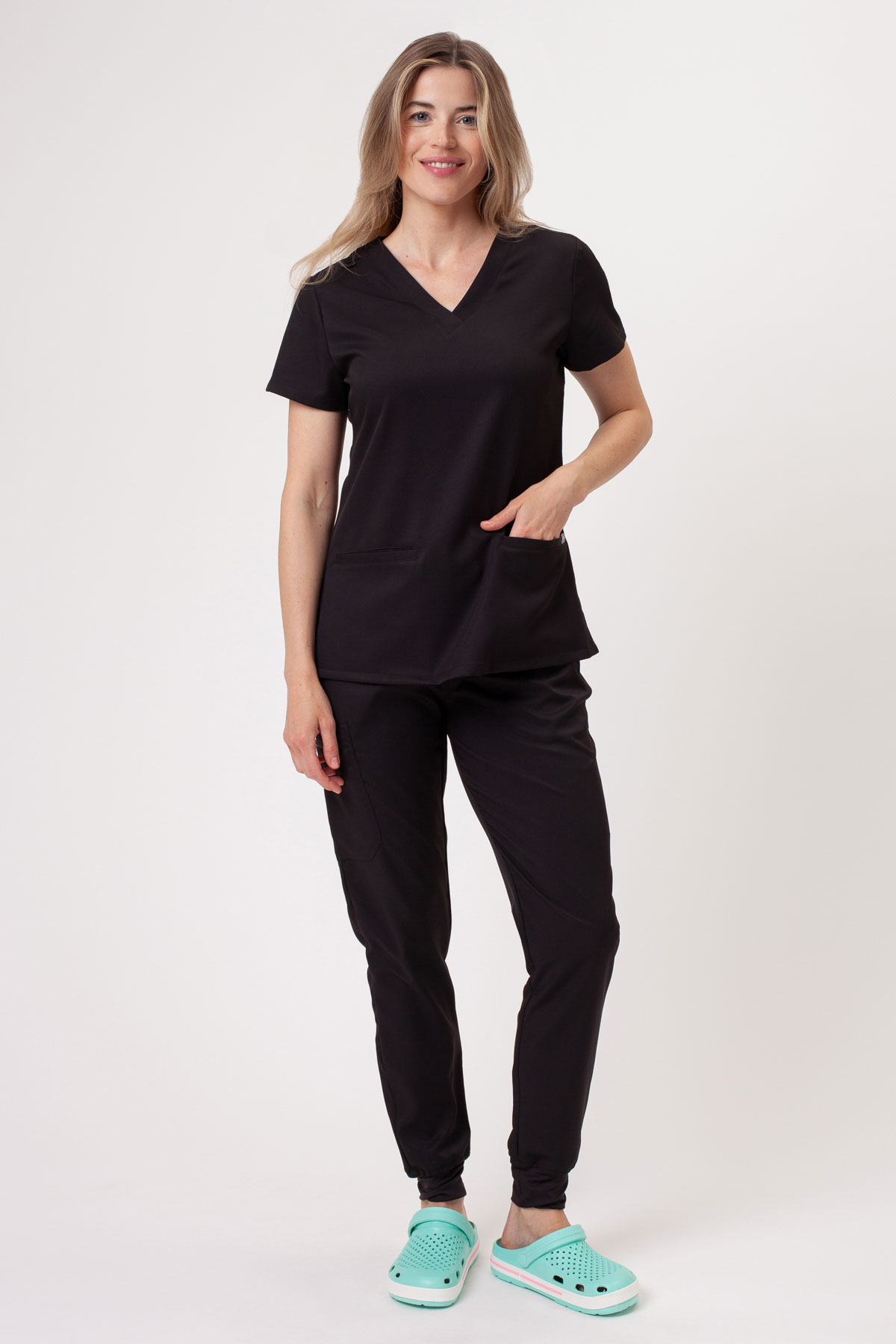 Bluza medyczna damska Sunrise Lite Shift czarna-1