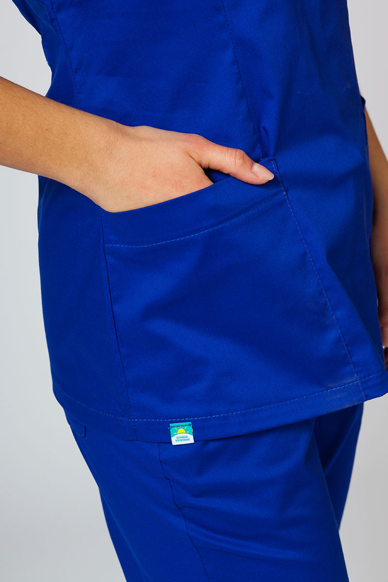 Bluza medyczna damska Sunrise Uniforms Fit (elastic) granatowa-6