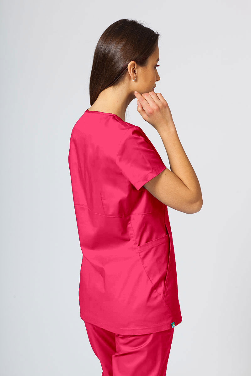 Bluza medyczna damska Sunrise Uniforms Active Kangaroo malinowa-1