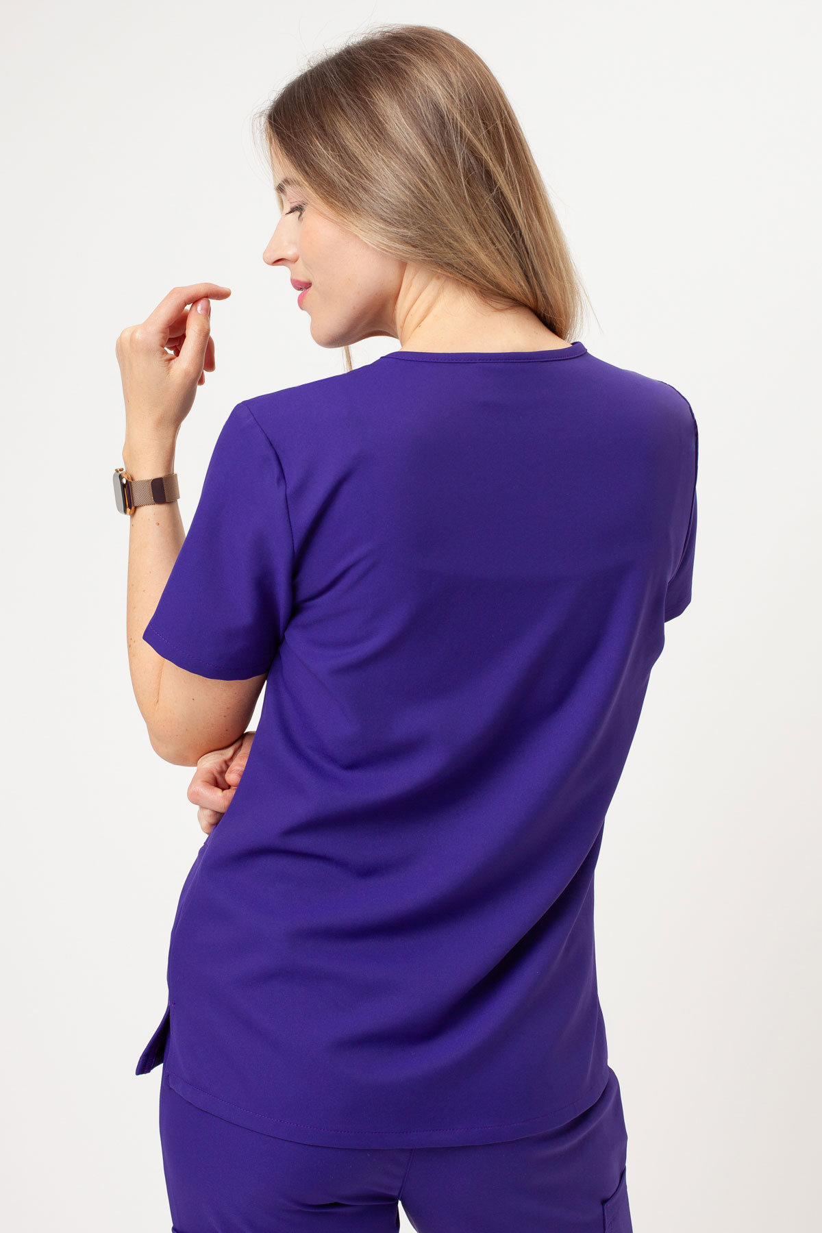 Bluza medyczna damska Cherokee Ultra V-neck Top fioletowa-2