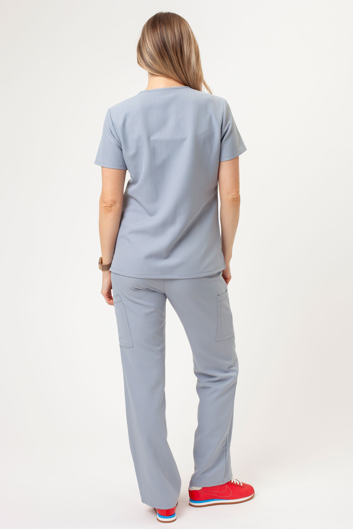 Bluza medyczna damska Cherokee Ultra V-neck Top popielata-6