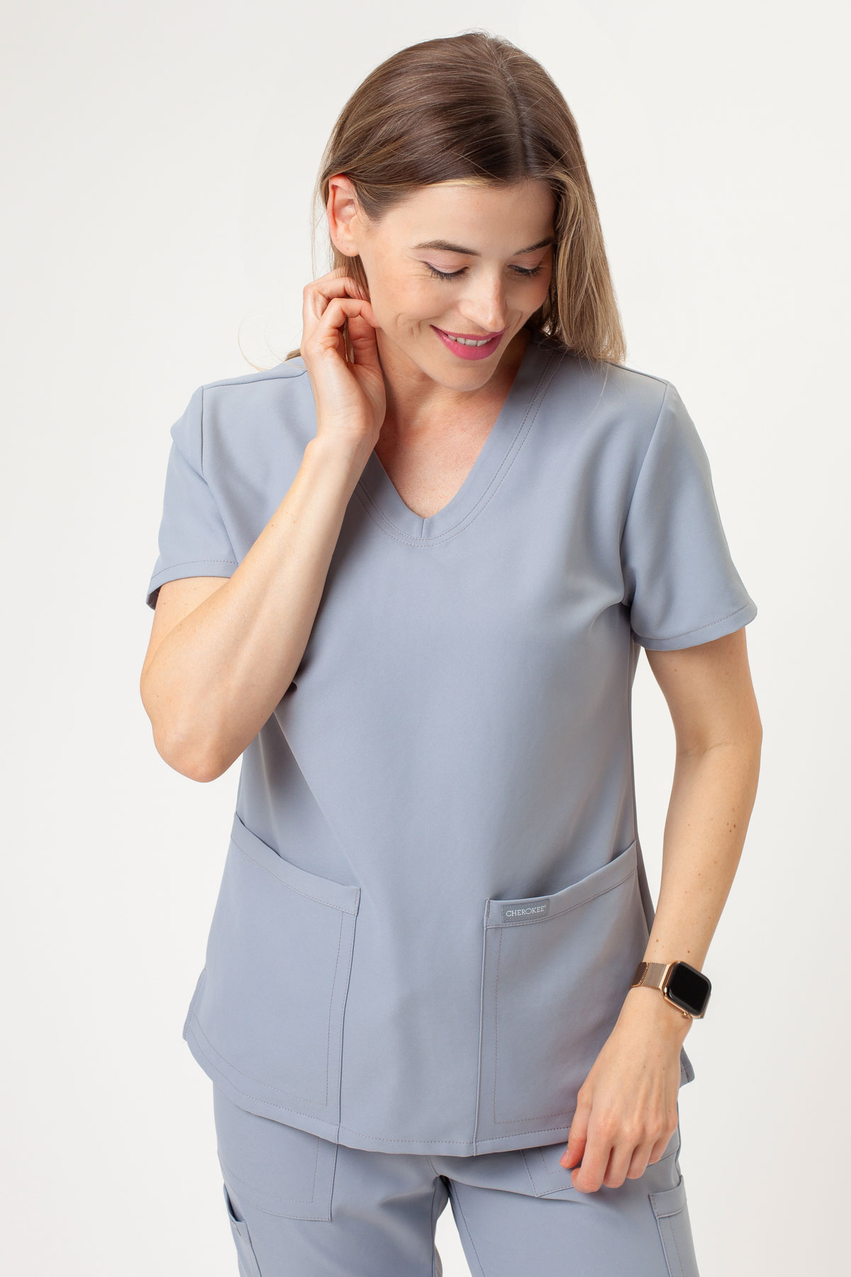 Komplet medyczny damski Cherokee Ultra V-neck popielaty-4