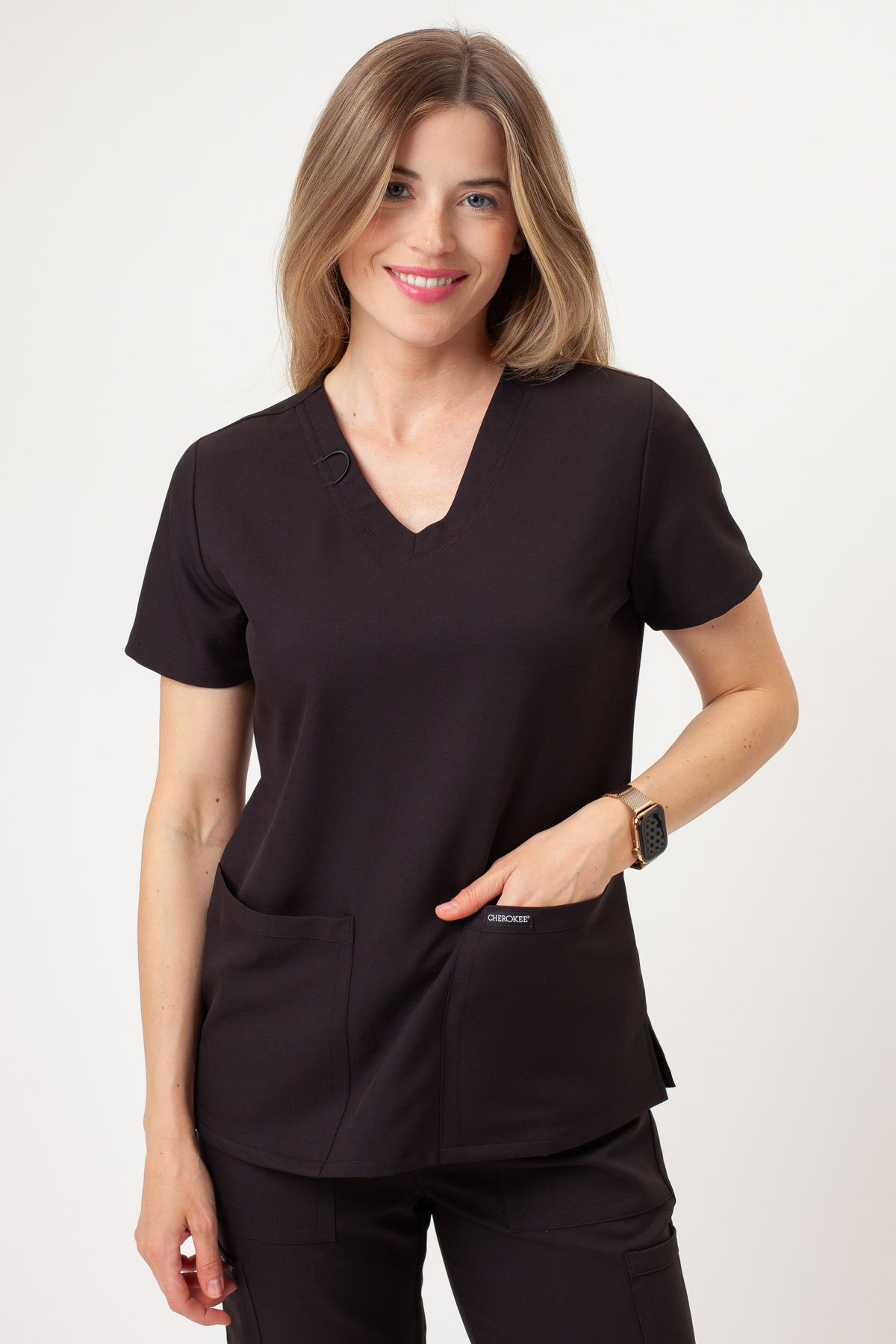 Komplet medyczny damski Cherokee Ultra V-neck czarny-3