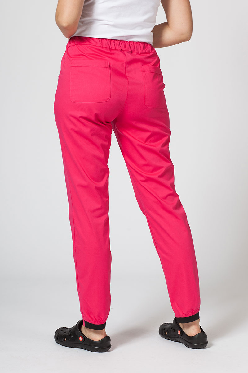 Spodnie medyczne damskie Sunrise Uniforms Active Loose malinowe-1