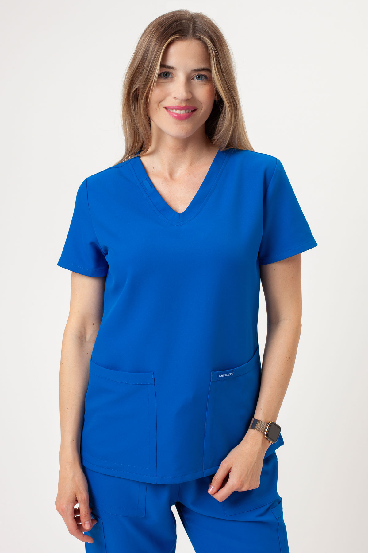 Komplet medyczny damski Cherokee Ultra V-neck królewski granat-3