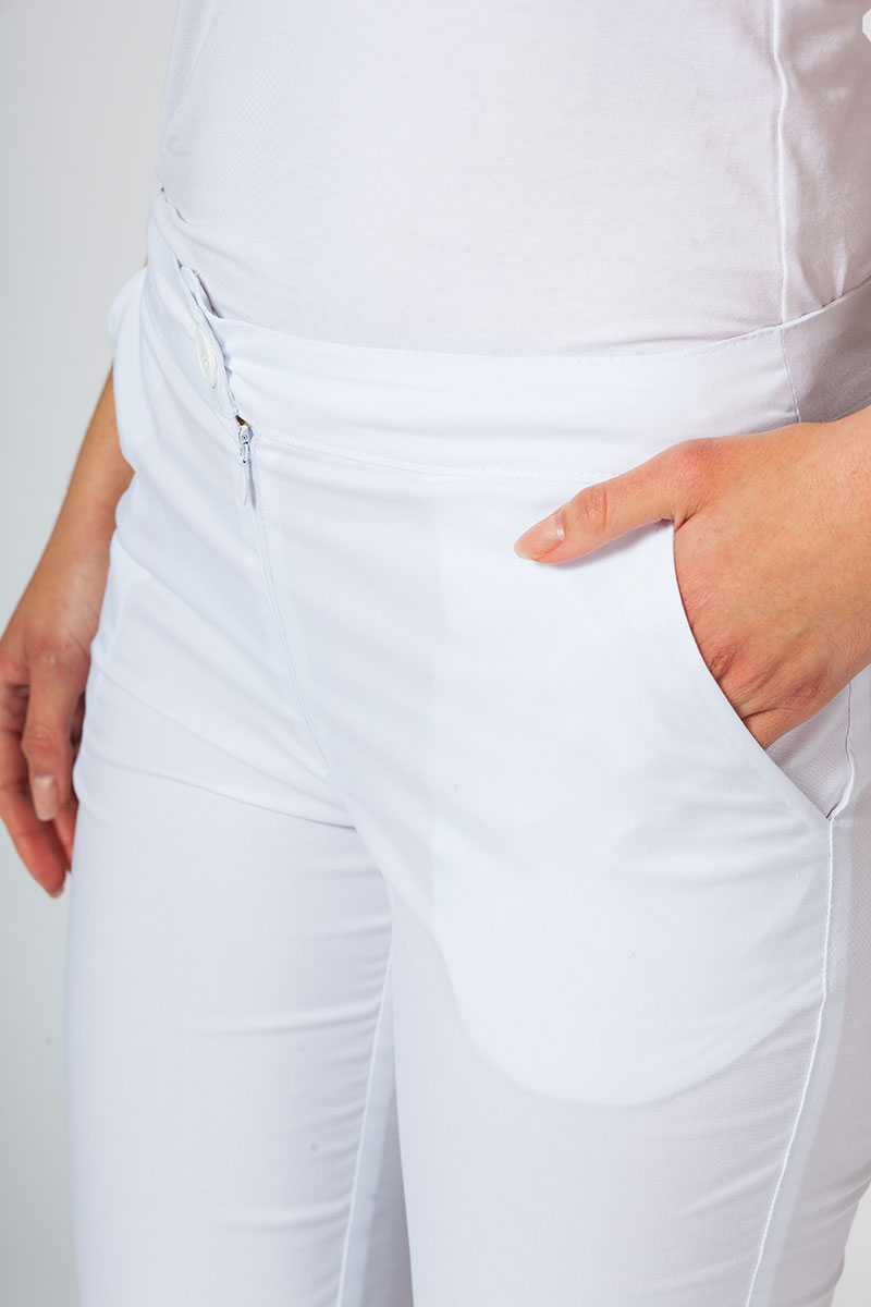 Spodnie medyczne damskie Sunrise Uniforms Slim (elastic) białe-5