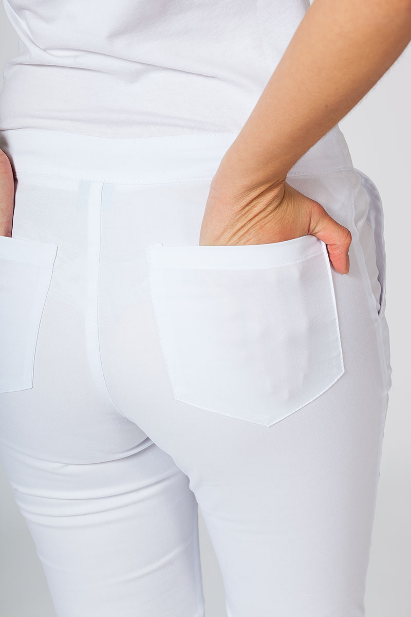 Spodnie medyczne damskie Sunrise Uniforms Slim (elastic) białe-4