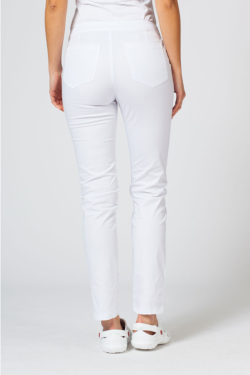 Spodnie medyczne damskie Sunrise Uniforms Slim (elastic) białe-1