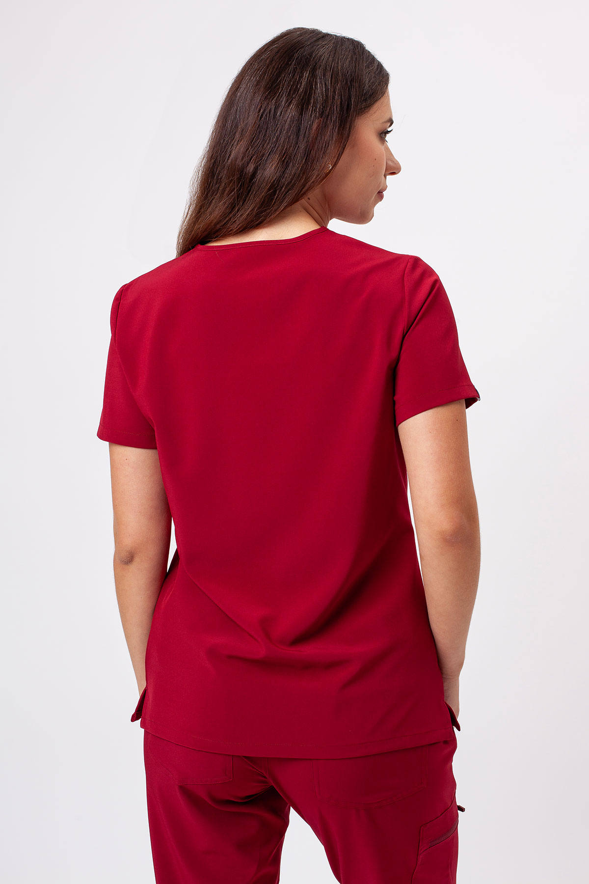 Bluza medyczna damska Sunrise Move Pulse burgundowa-6