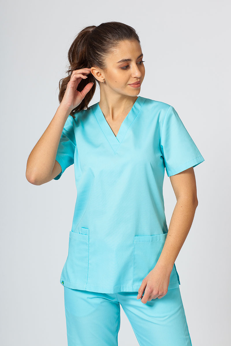 Komplet medyczny damski Sunrise Uniforms Basic Classic (bluza Light, spodnie Regular) aqua-2