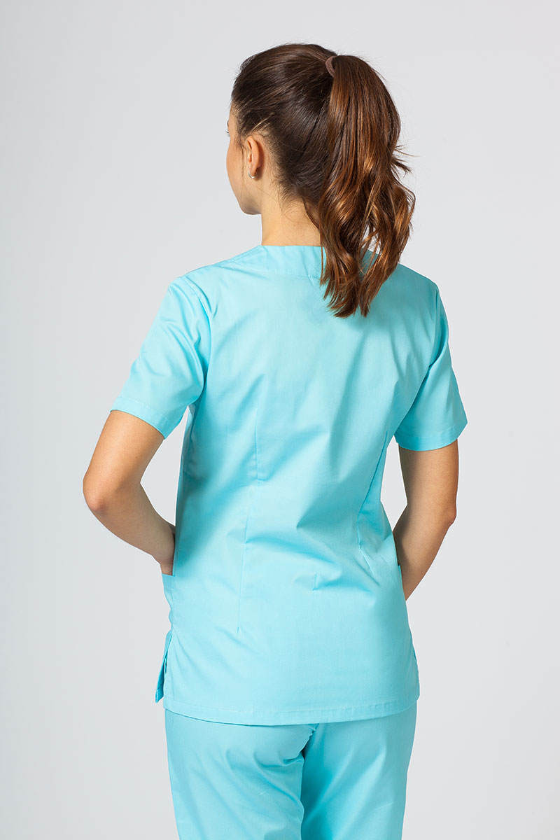 Bluza medyczna damska Sunrise Uniforms aqua taliowana-1