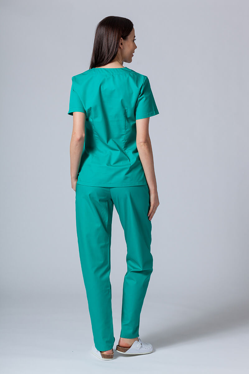 Komplet medyczny damski Sunrise Uniforms Basic Classic (bluza Light, spodnie Regular) zielony-1