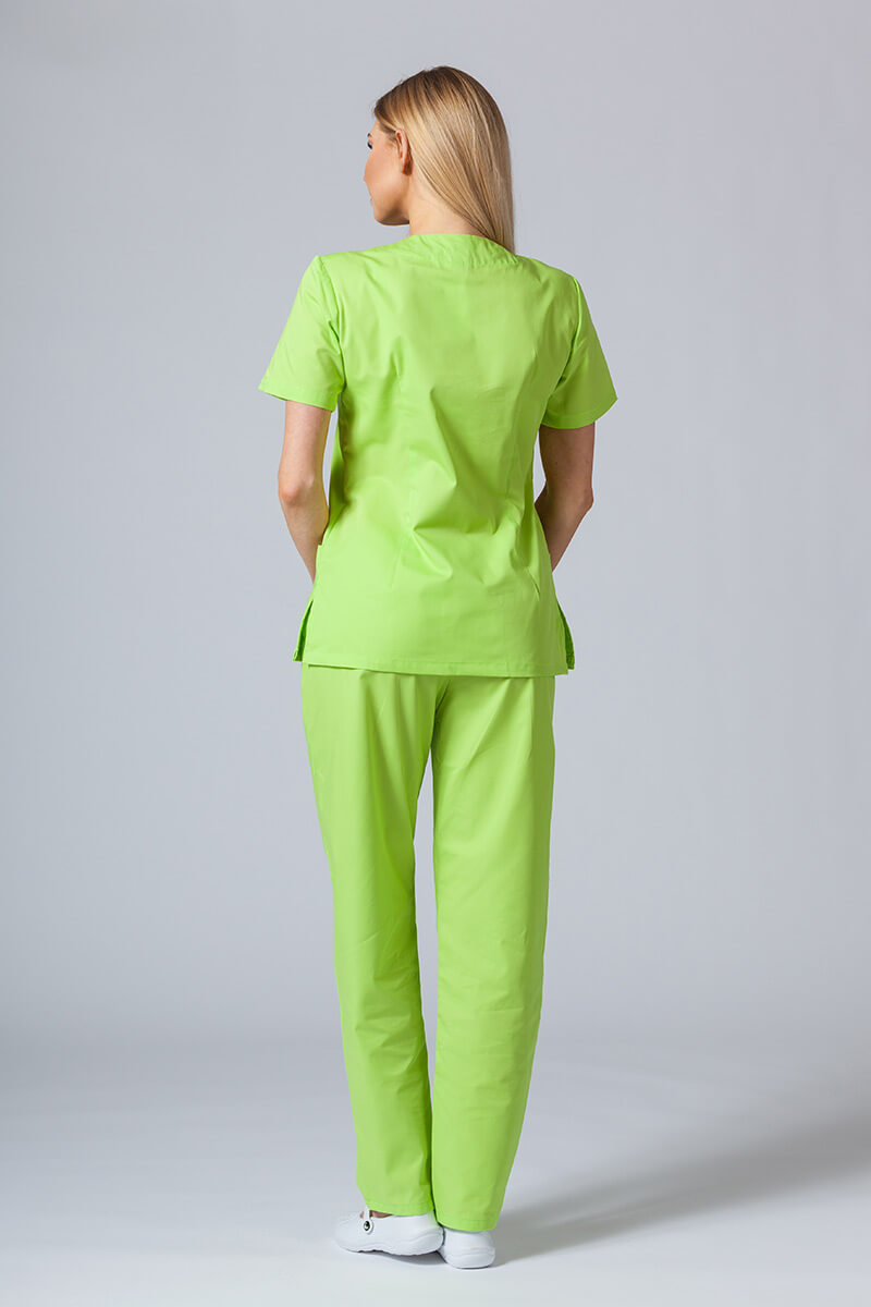 Komplet medyczny damski Sunrise Uniforms Basic Classic (bluza Light, spodnie Regular) limonkowy-1