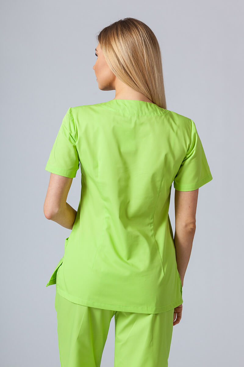 Komplet medyczny Sunrise Uniforms limonkowy  (z bluzą taliowaną)-3